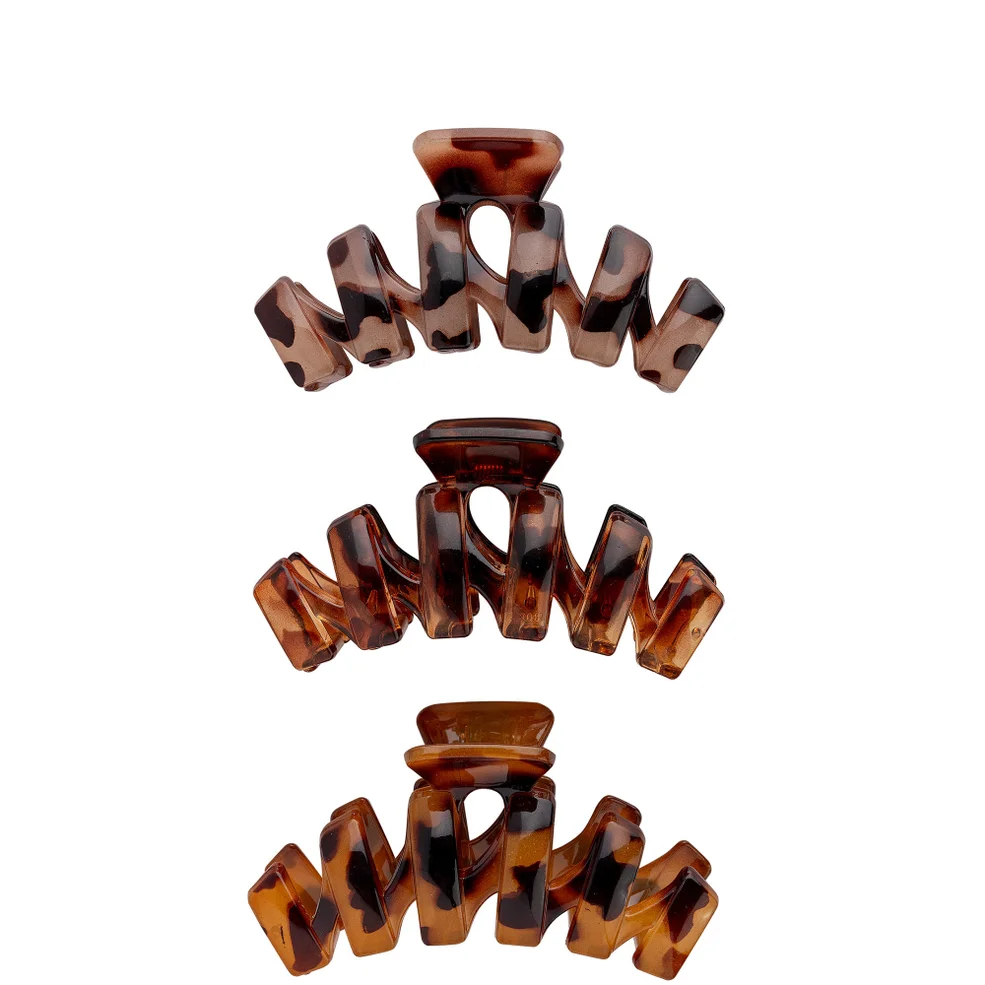 brushworks Tortoiseshell Claw Clips - 3 Pack Afbeelding 1