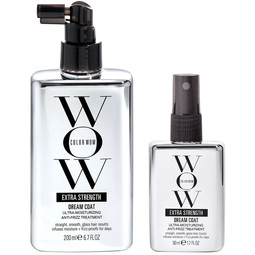 Color Wow Extra Strength Dream Coat Ultra Moisturizing Anti Frizz Treatment Home and Away Duo Afbeelding 1