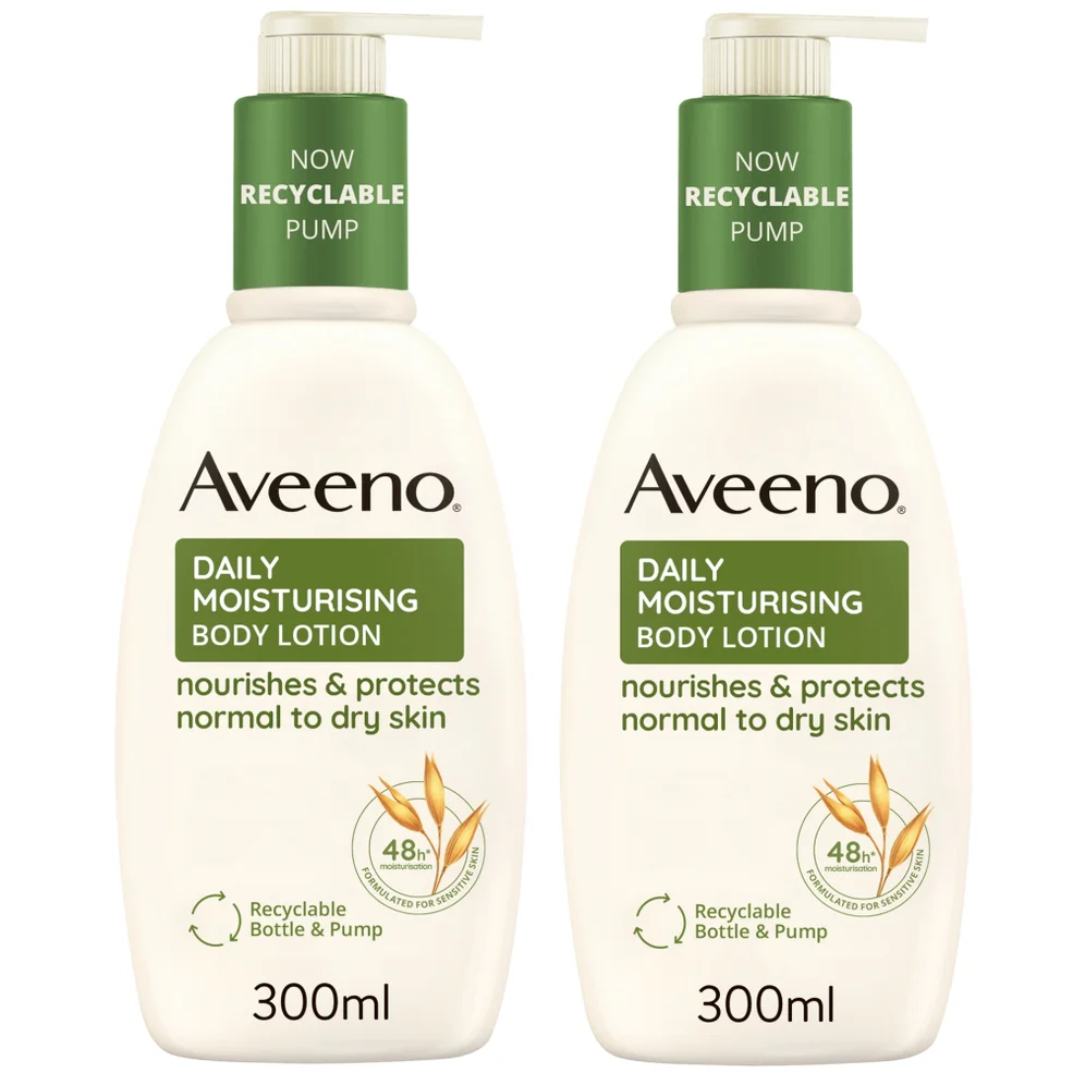 Aveeno Daily Moisturising Lotion Duo for Instant and Long Lasting Hydration 600ml Mega Bundle Afbeelding 1