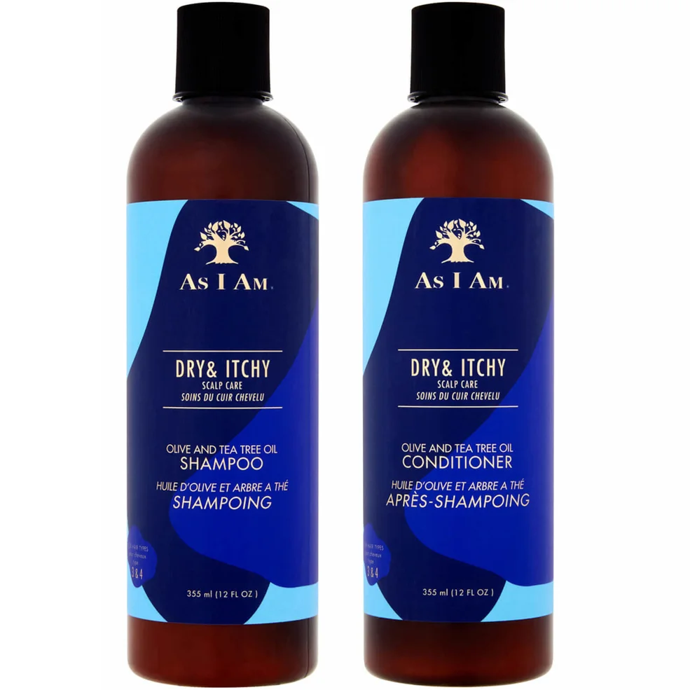 As I Am Dry & Itchy Scalp Care Olive and Tea Trea Oil Shampoo & Conditoner 355ml Afbeelding 1