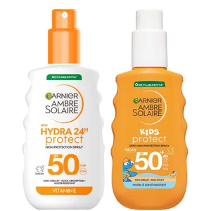 Garnier Ambre Solaire Adults & Kids SPF50 Suncream Spray 150ml Bundle - undefined undefined