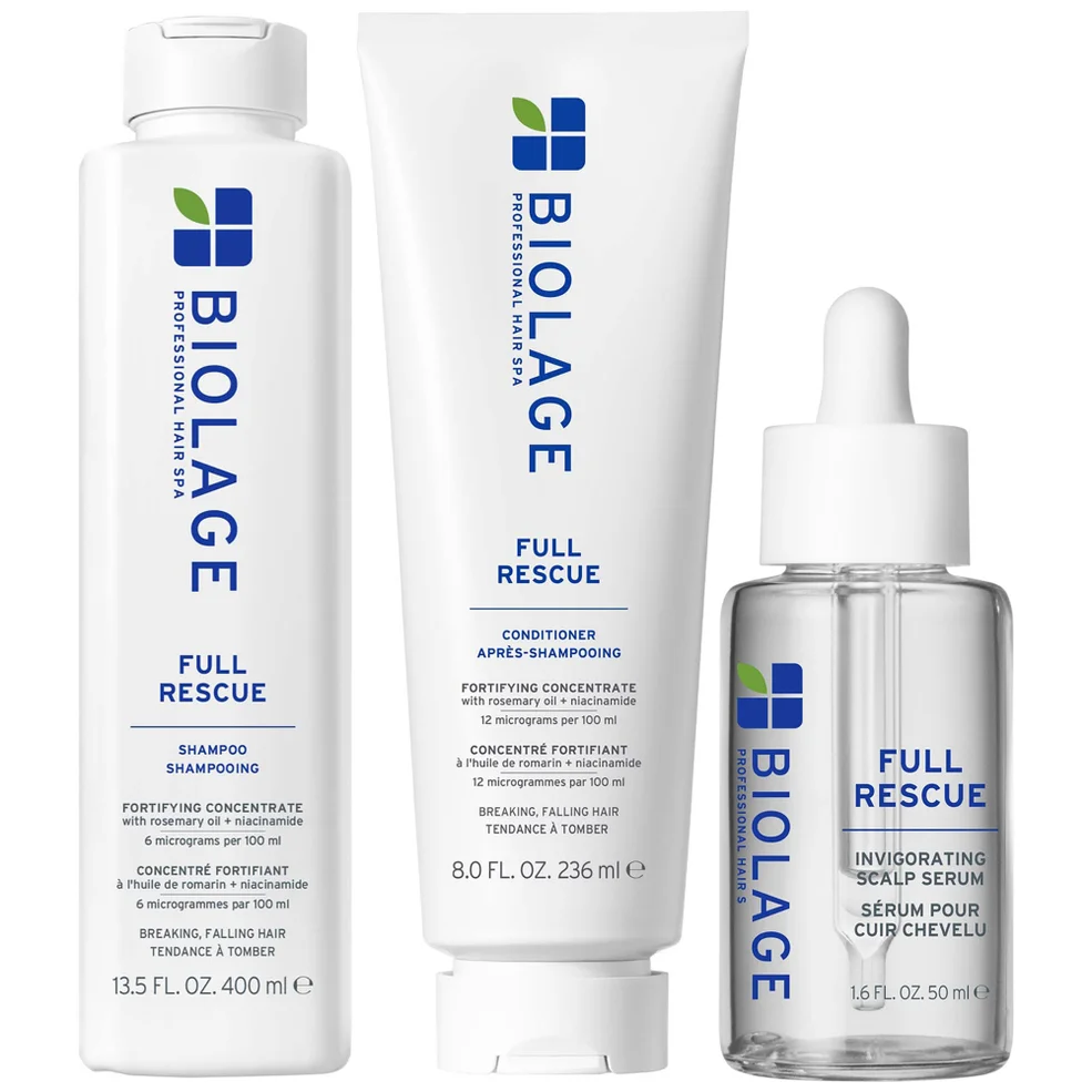 Biolage Full Rescue Shampoo 400ml, Conditioner 236ml and Oil-Balancing Serum 50ml Bundle Afbeelding 1