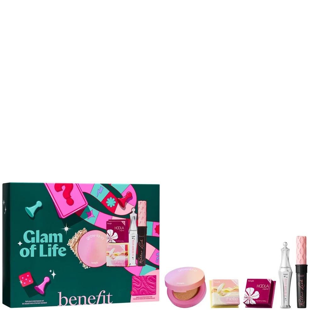 benefit Glam of Life Mascara, Brow and Cheek 5-piece Makeup Gift Set, with Limited Edition Beauty Bag Afbeelding 1