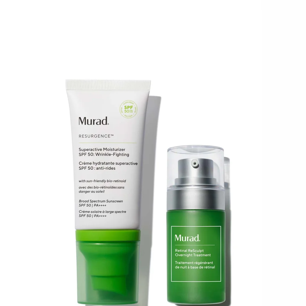 Murad Retinal ReSculpt Overnight Treatment 15ml & Murad Superactive Moisturiser SPF 50: Wrinkle Fighting 50ml Duo Afbeelding 1