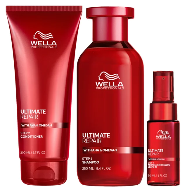 Wella Professionals Ultimate Repair Miracle Hair Rescue Spray 30ml, Shampoo 250ml and Conditioner 200ml