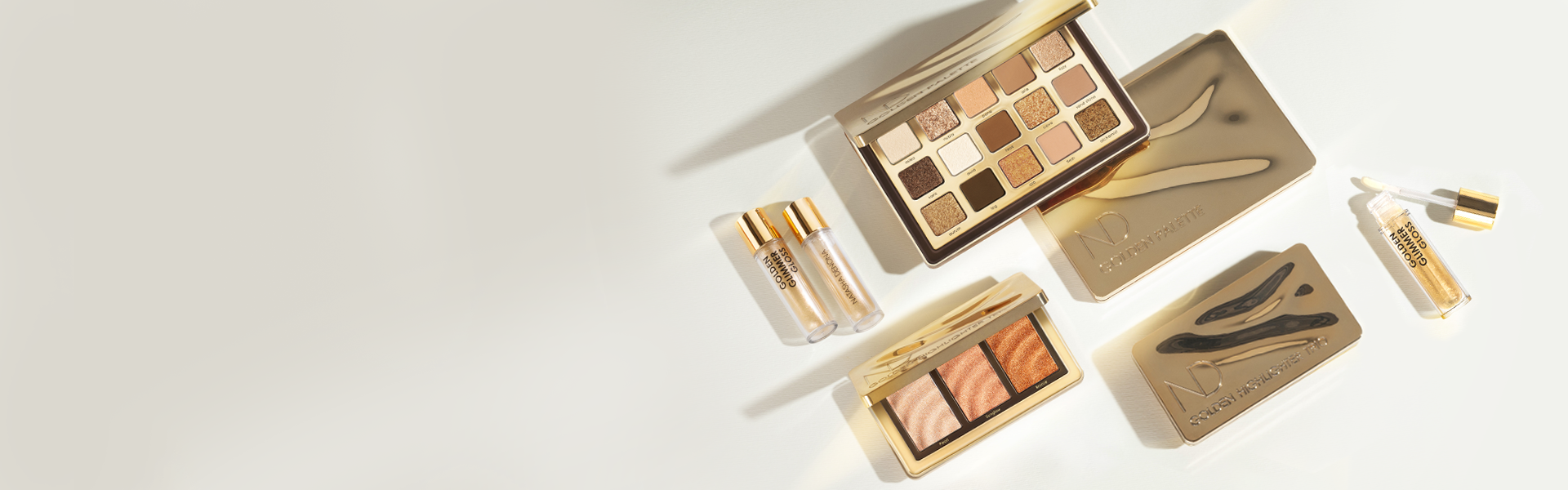 Natasha Deonna new golden eyeshadow palette top banner